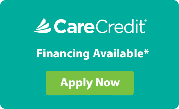 CareCredit ad with text: "Financing Available* Apply Now" on a teal background.